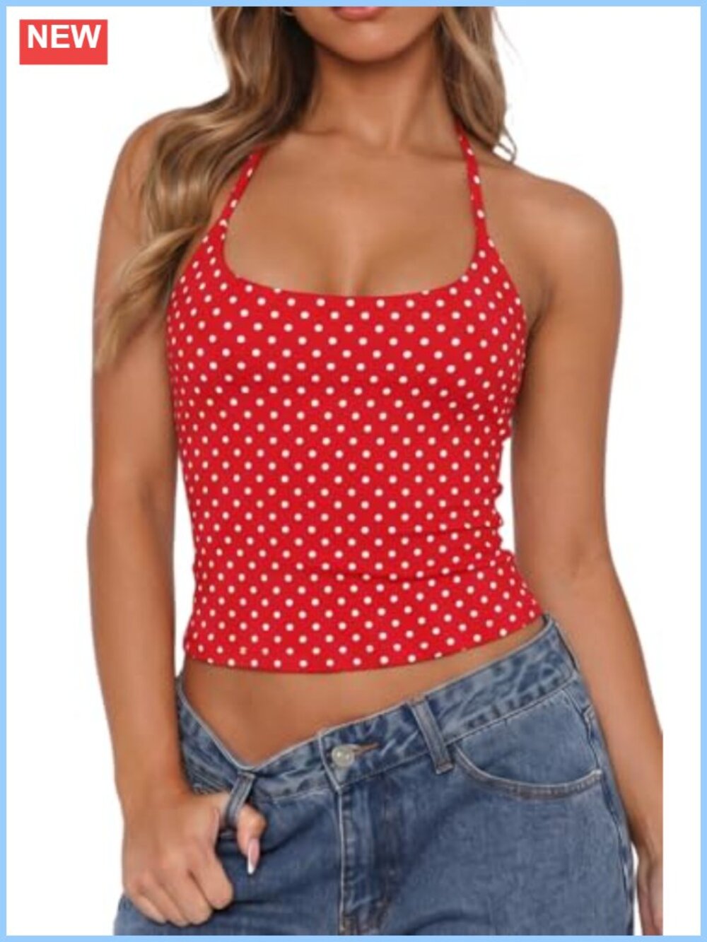 Womens Sleeveless Halter Neck Crop Top Bodycon Tank Self Tie